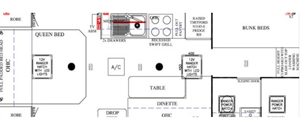 Eternity 18'6ft Bunks Caravan Plan