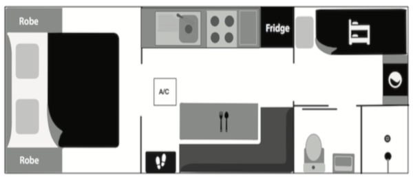 Eternity 22'6ft Caravan Plan