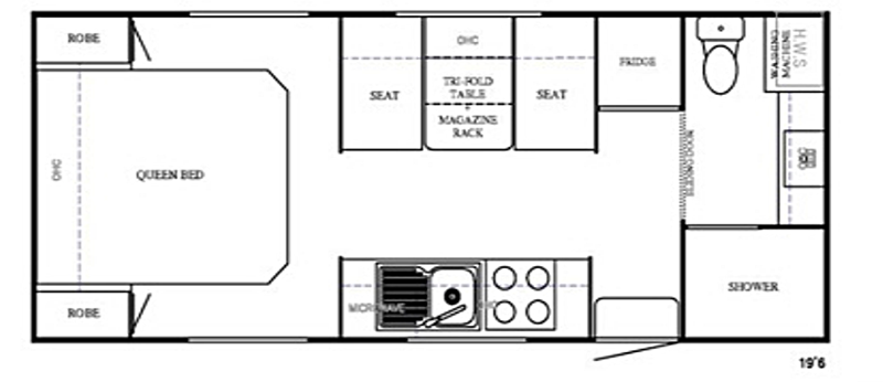 Eternity 18'6ft Bunks Caravan Plan